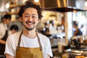 Wall Mural - Smiling Barista in a Cafe