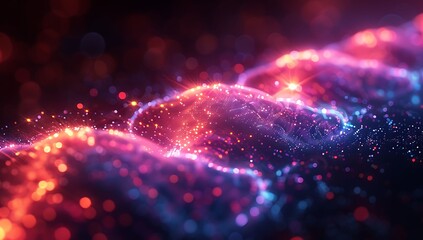 Abstract background with glowing digital cables and wires