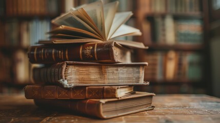 The Stack of Antique Books