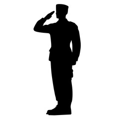 Military officer saluting silhouette 