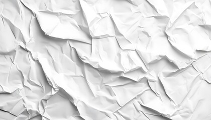 Poster - High Contrast White Crumpled and Creased Paper Poster Texture