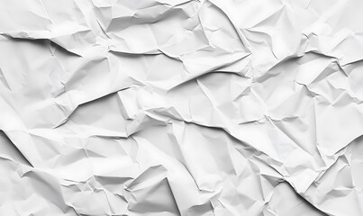 Poster - High Contrast White Crumpled and Creased Paper Poster Texture