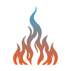 gradient orange and blue fire vector flat design 