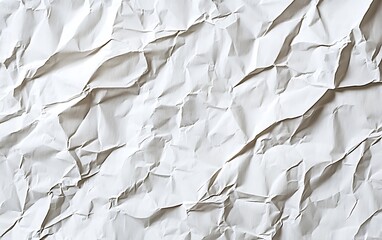 Poster - High Contrast White Crumpled and Creased Paper Poster Texture