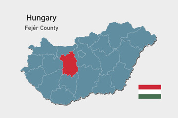 Wall Mural - Vector map Hungary, county Fejer