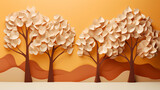 paper cut background, tree shape, mocca shades