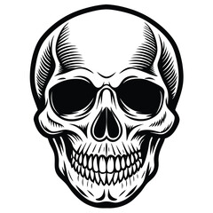 a silhouette of a skull vector art