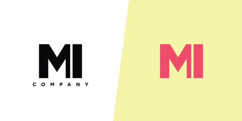 Wall Mural - Letter M and I, MI logo design template. Minimal monogram initial based logotype.