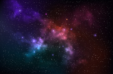 Wall Mural - vector colorful abstract universe backgroud with galaxies and glowing stars