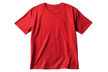 Red T-shirt on a transparent background