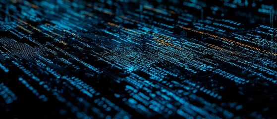 overlay of computer code, on black background, generative ai
