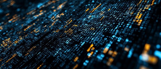 overlay of cyber code, on black background, Generative AI