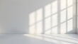 © dip - A bright white room with light shining through the window, casting soft shadows on an empty wall. creating an abstract and minimalist background for product display or presentation