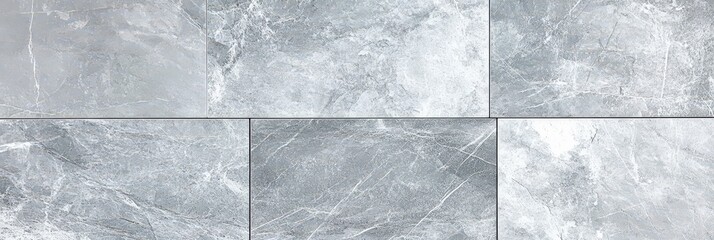 Poster - Grey Marble Tiles Seamless Texture