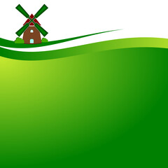 Poster - Green eco windmill icon isolated on transparent background