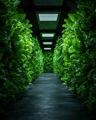 Wall Mural - Lush green indoor garden pathway