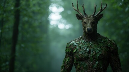 Poster - Mysterious forest creature with antlers