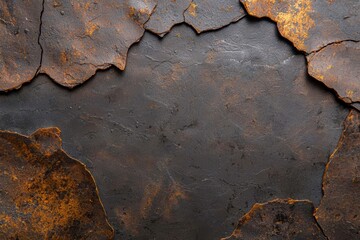 Poster - Cracked and rusted metal surface texture background