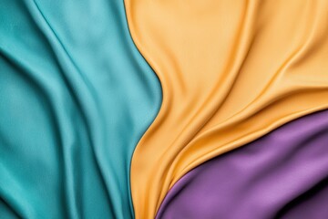 Poster - Vibrant fabric textures in teal, orange, and purple