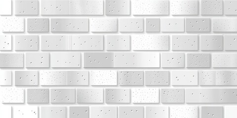 Wall Mural - White Brick Wall Texture Background