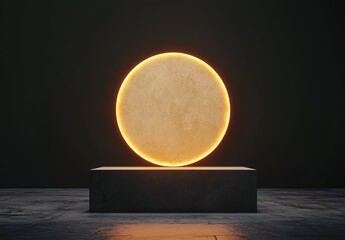 Wall Mural - Glowing sun orb on dark background