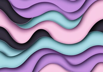 Poster - abstract wavy background in pastel colors