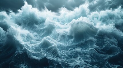 Wall Mural -  A sizable expanse of water in the midst of the ocean, marked by numerous cresting waves