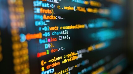 Close-Up of Code on a Computer Screen