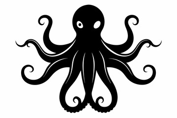 Wall Mural - octopus silhouette, octopus icon vector illustration	
