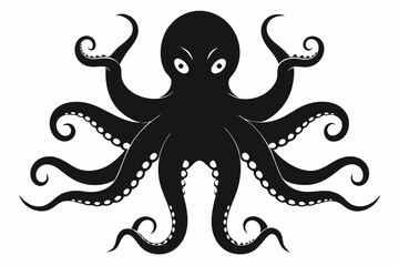 Wall Mural - octopus silhouette, octopus icon vector illustration	
