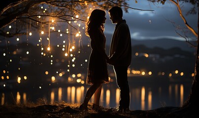 Man and Woman Standing Under Tree