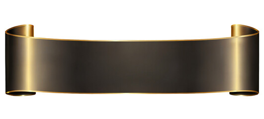 Wall Mural - black and yellow ribbon banner on transparent background