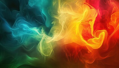 Wall Mural - Abstract Colorful Swirling Smoke and Fire