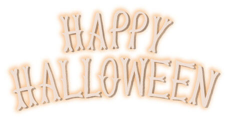 Wall Mural - Happy Halloween png typography sticker, transparent background