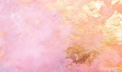 Wall Mural - Soft focus gold metal background featuring pink and rose foil textures , Generative AI