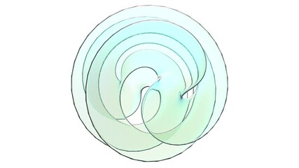 Glass abstract knot able to loop endless 4k