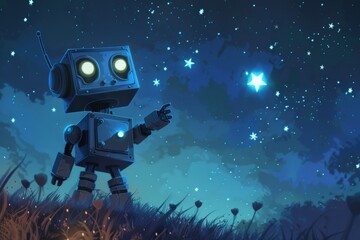 Robot Under the Starry Sky.