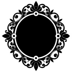 Wall Mural - Ornamental frame silhouette vector illustration