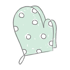 Canvas Print - Polka-dot textile cooking gloves sticker design element