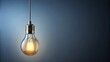 © A.Rod - A glowing bare light bulb hanging from a ceiling fixture, Illumination, lighting, energy, electricity, minimalist