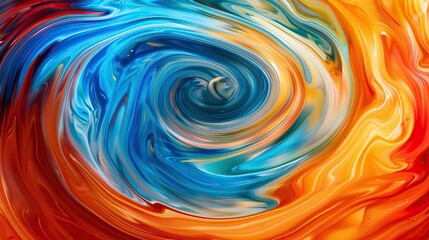 Wall Mural - a vibrant abstract swirl of blue and gold, creating a mesmerizing texture that captivates and inspir