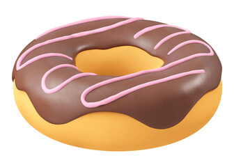 Poster - Donut sticker png, 3d food clipart on transparent background