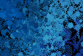 Wall Mural - dark blue vector background with abstract shapes.