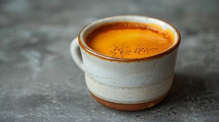 Poster - Freshly Brewed Espresso with Luscious Crema in a Cozy Ceramic Cup