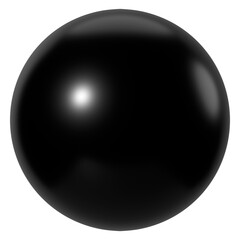 Poster - 3D black sphere png geometric clipart, transparent background