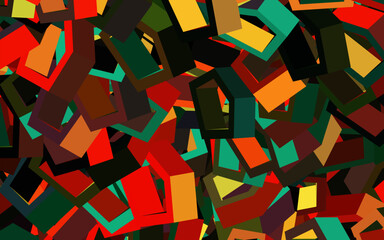 Wall Mural - dark multicolor vector template in hexagonal style.