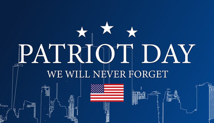 Sticker - Patriot Day USA Background 9-11