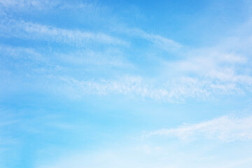 Wall Mural - Fantastic soft white clouds against blue sky and copy space horizontal shape