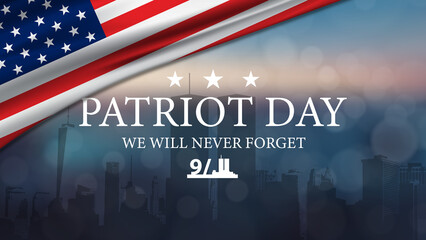 Sticker - Patriot Day USA Background 9-11