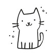 © bosotochka - Doodle cat face in minimalistic style